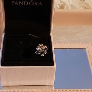 PANDORA Frog Prince Silver and Gold Charm